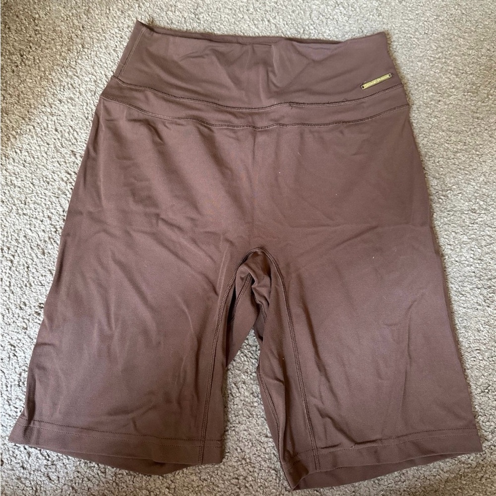 Gymshark Brown Bike Shorts High Waist Performance